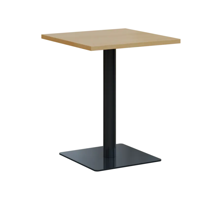 SQT 450 - 1 stůl hranlatý, deska 600x600 mm, síla 25 mm, trubková noha černá, javor horský